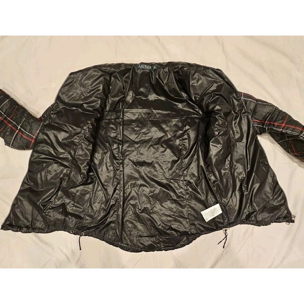 Lauren‎ Ralph Lauren Full Zip Puffer Jacket Plaid Black Womens Size M - Picture 12 of 16